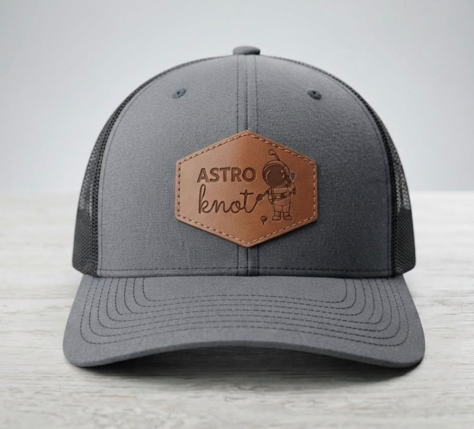 Leather Patch Charcoal & Black SnapBack
