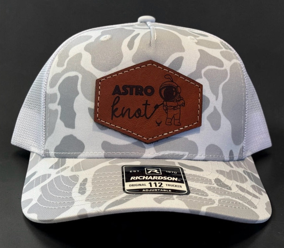Leather Patch SnapBack White Camo