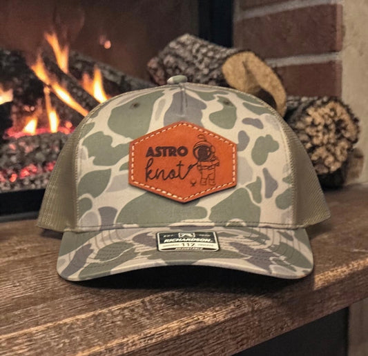 Leather Patch SnapBack Marsh Camo