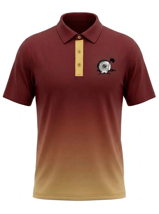 Crimson & Cream Men’s Polo