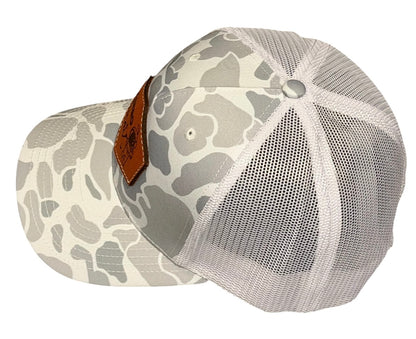 Leather Patch SnapBack Blizzard Camo Re-Stock Pre Order