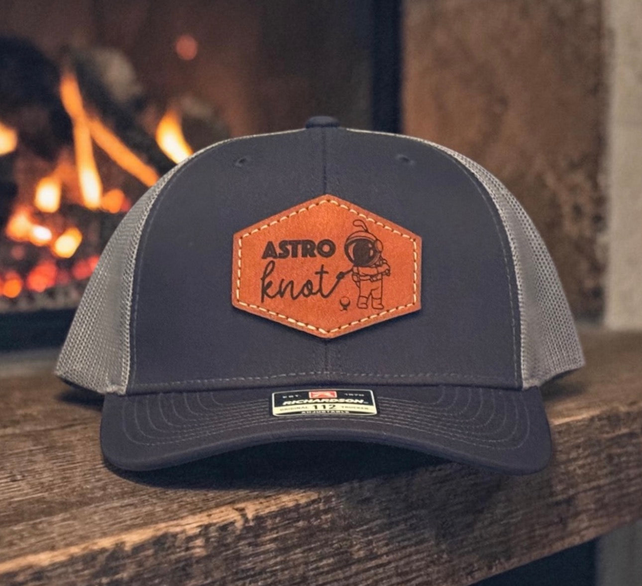 Leather Patch SnapBack Navy/Charcoal